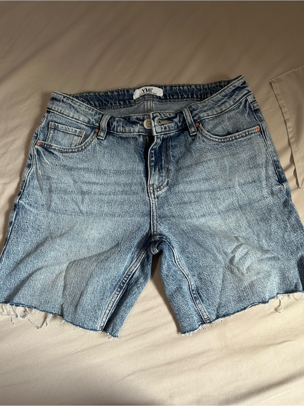 YMI Light Blue Distressed Denim Cutoff Shorts